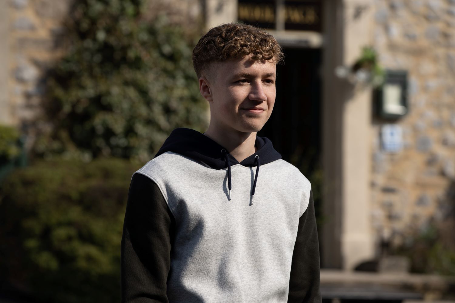 Noah Dingle smiling in Emmerdale 