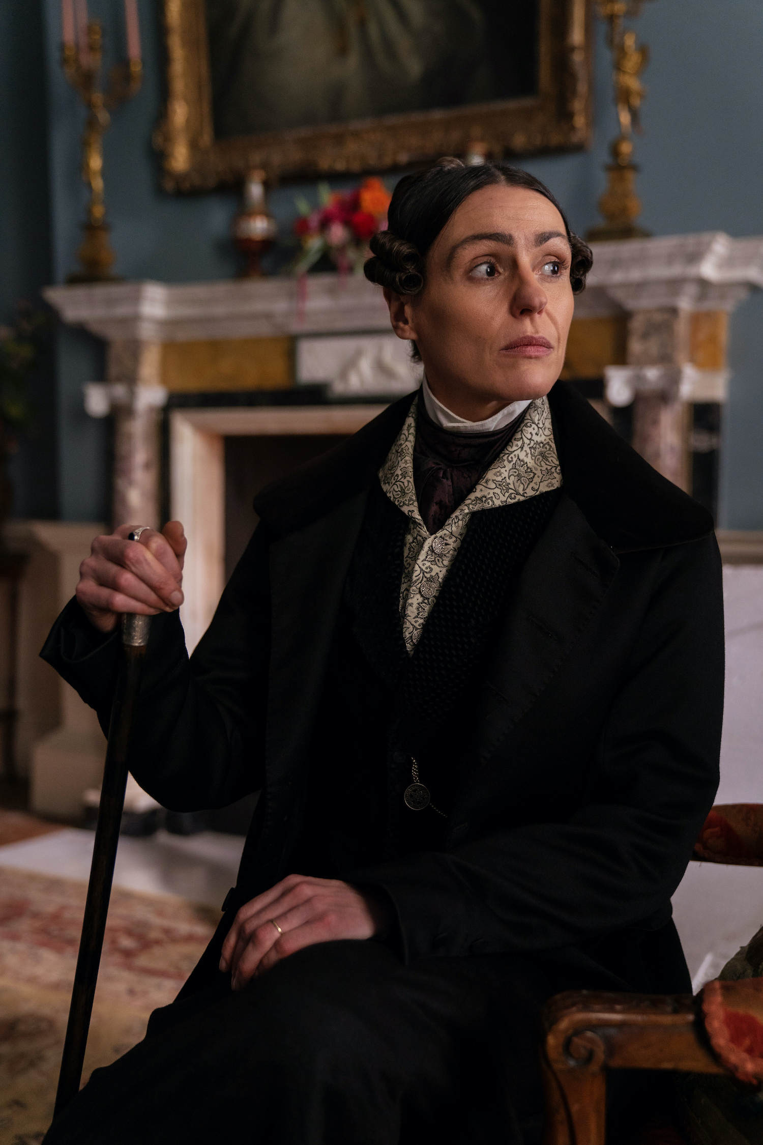 Anne Lister pouts as she looks into the distance in Gentleman Jack season 2