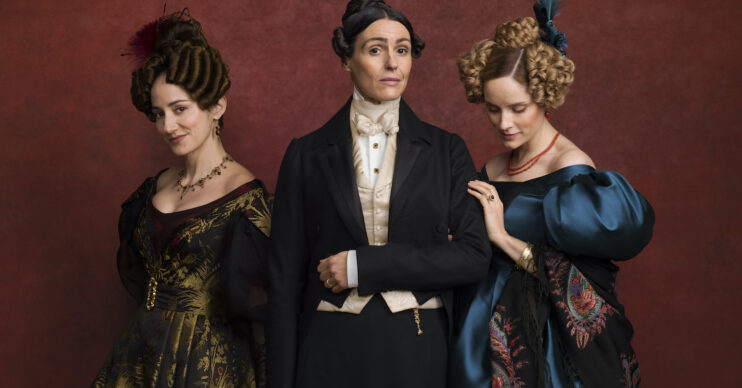Gentleman Jack cast season 4 l - r Lydia Lawton, Suranne Jones, Sophie Rundle