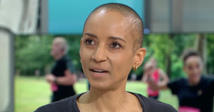 Adele Roberts with a shaved head on GMB