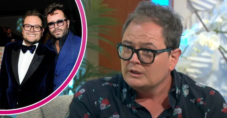Alan Carr speaking on Lorraine and with Paul Drayton at event