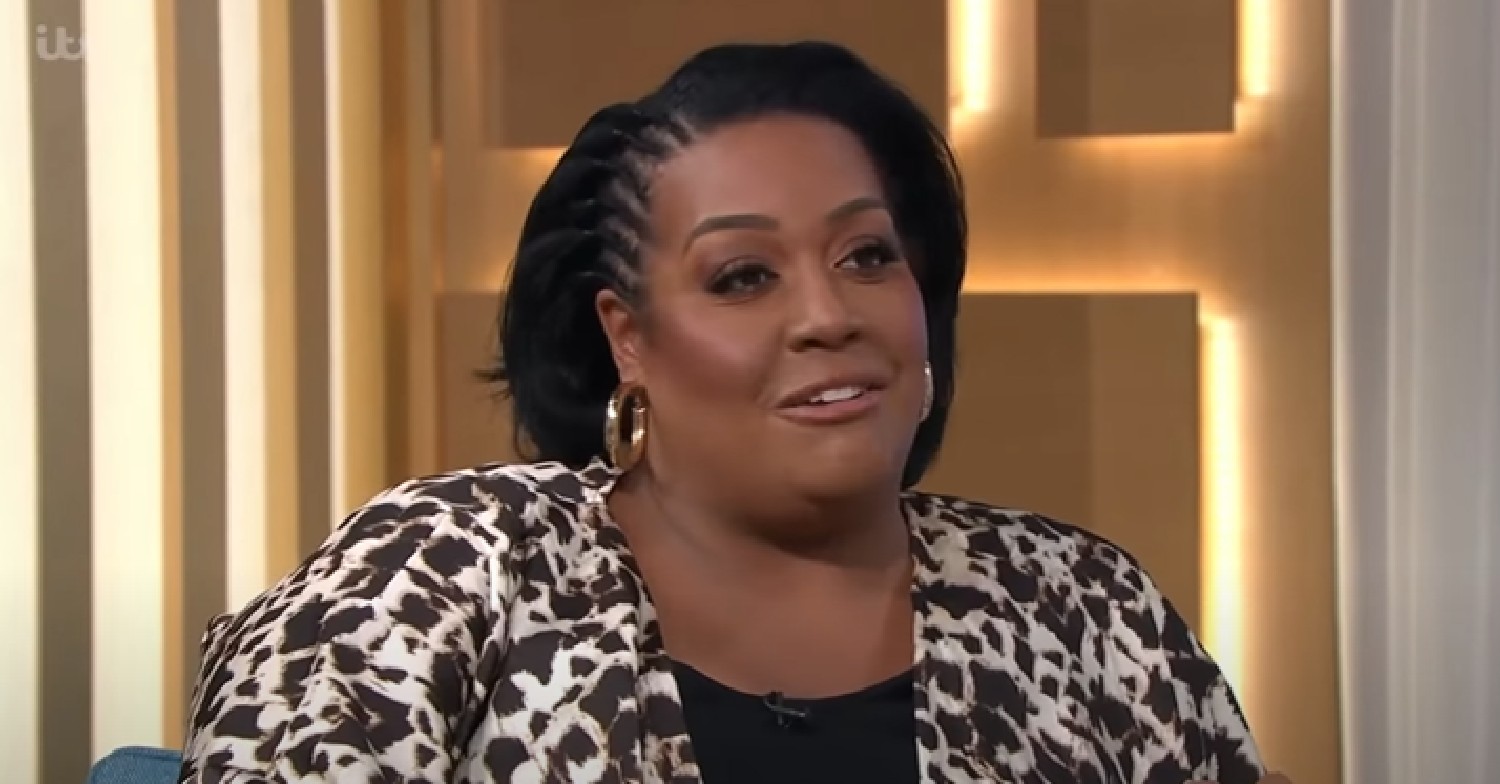 Alison Hammond in animal print top on This Morning February 2022