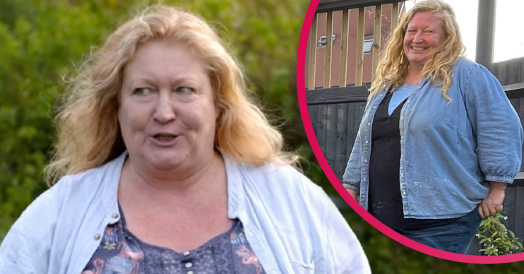 Charlie Dimmock on Garden Rescue in jeans and a shirt
