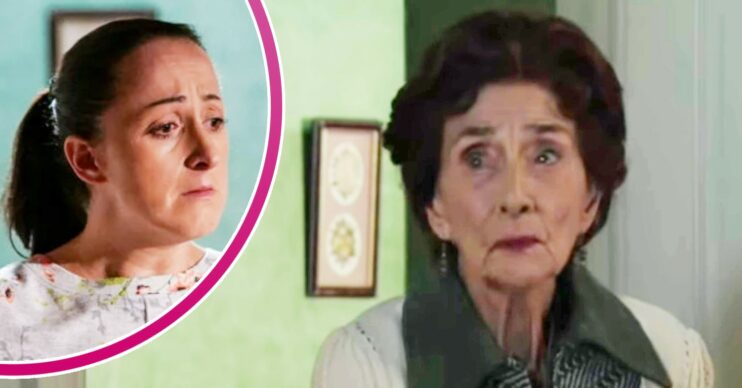 EastEnders Sonia and Dot both look upset in composite image