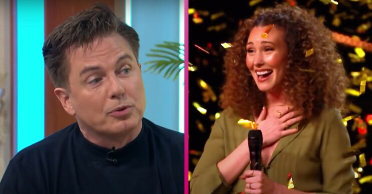 John Barrowman being interviewed and BGT star Loren getting the Golden Buzzer
