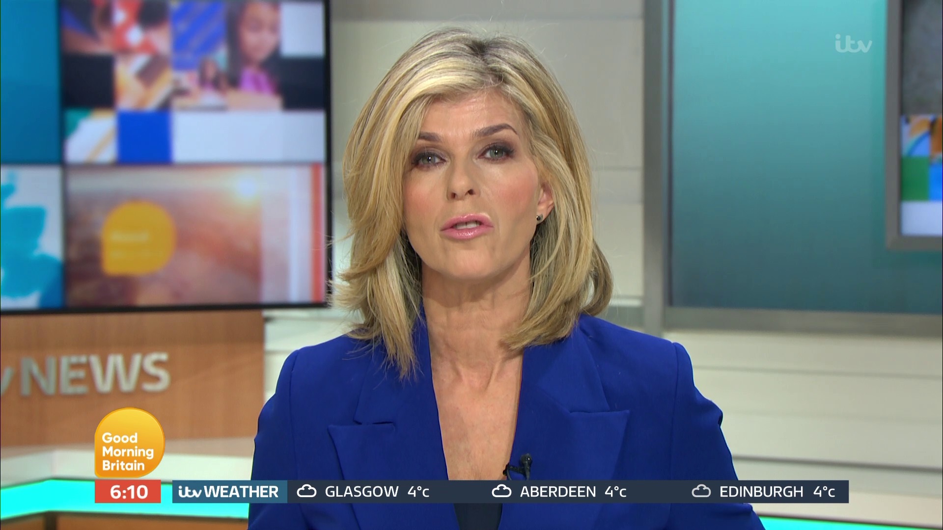 Kate Garraway in blue blazer on Good Morning Britain
