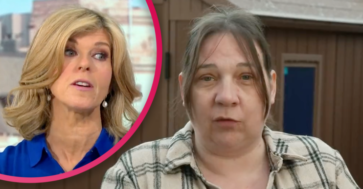 Kate Garraway and a GMB guest in her garden