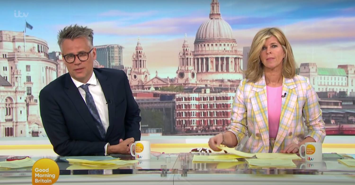 Kate Garraway on GMB alongside Richard Bacon