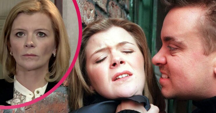 Leanne Battersby with Jez Quigley in Classic Coronation Street and today