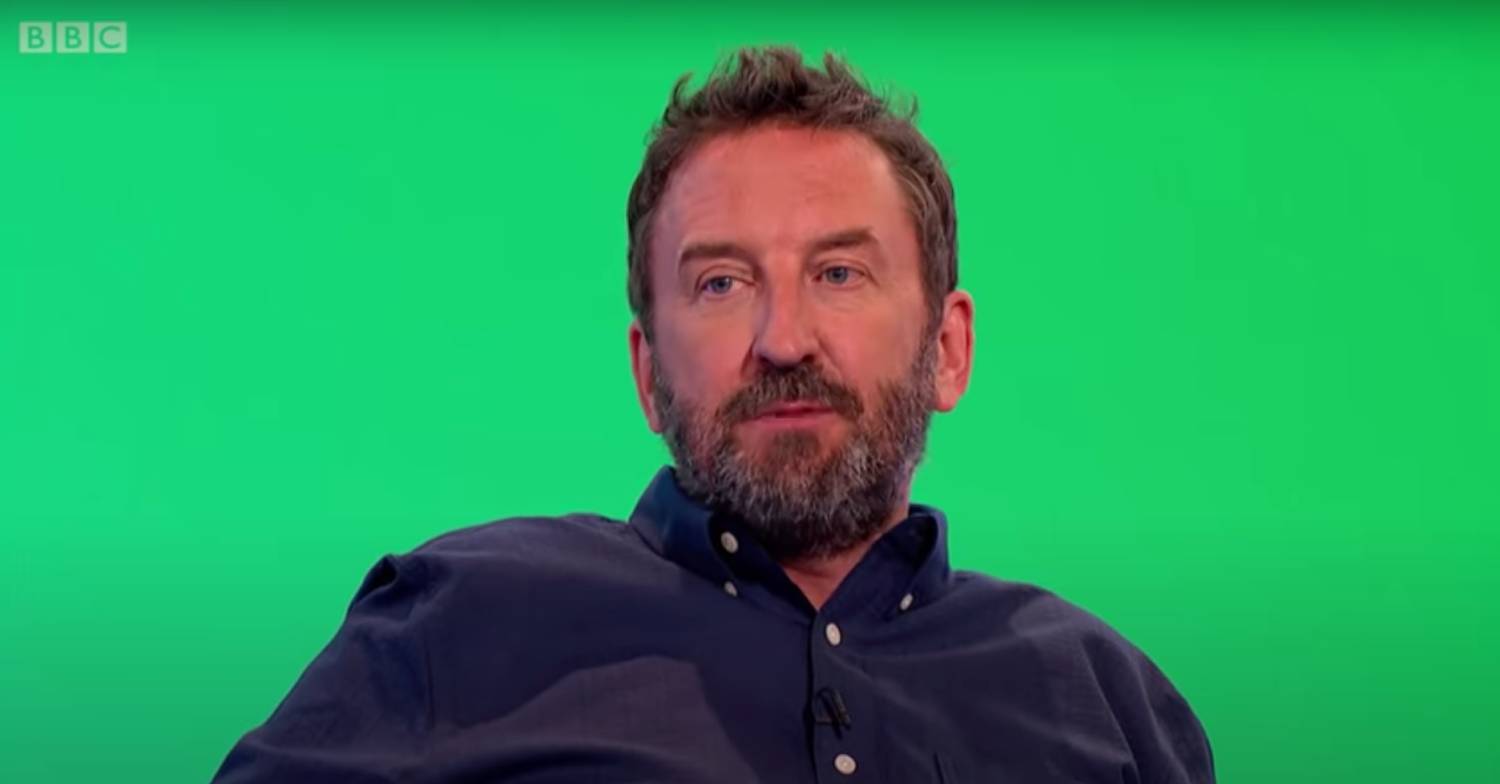 Lee Mack in blue shirt on Would I Lie To You?