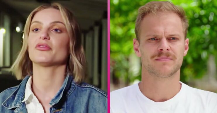 Married At First Sight Australia couple Domenica and Jack being interviewed on the show
