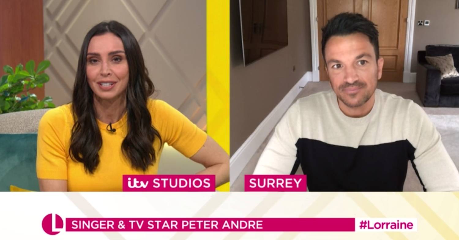 Peter Andre gives an update about his mum while speaking with Christine Lampard