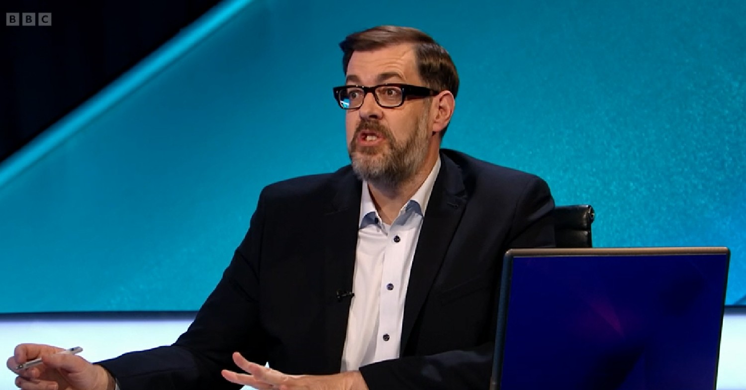 Richard Osman in suit on Pointless