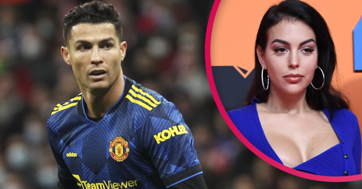 Ronaldo playing football and his girlfriend on the red carpet