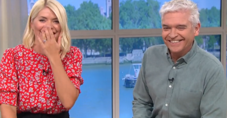 Holly Willloughby and Phillip Schofield laughing on This Morning April 25