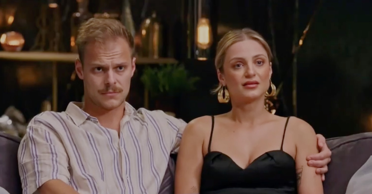 Domenica and Jack frowning on Married At First Sight Australia
