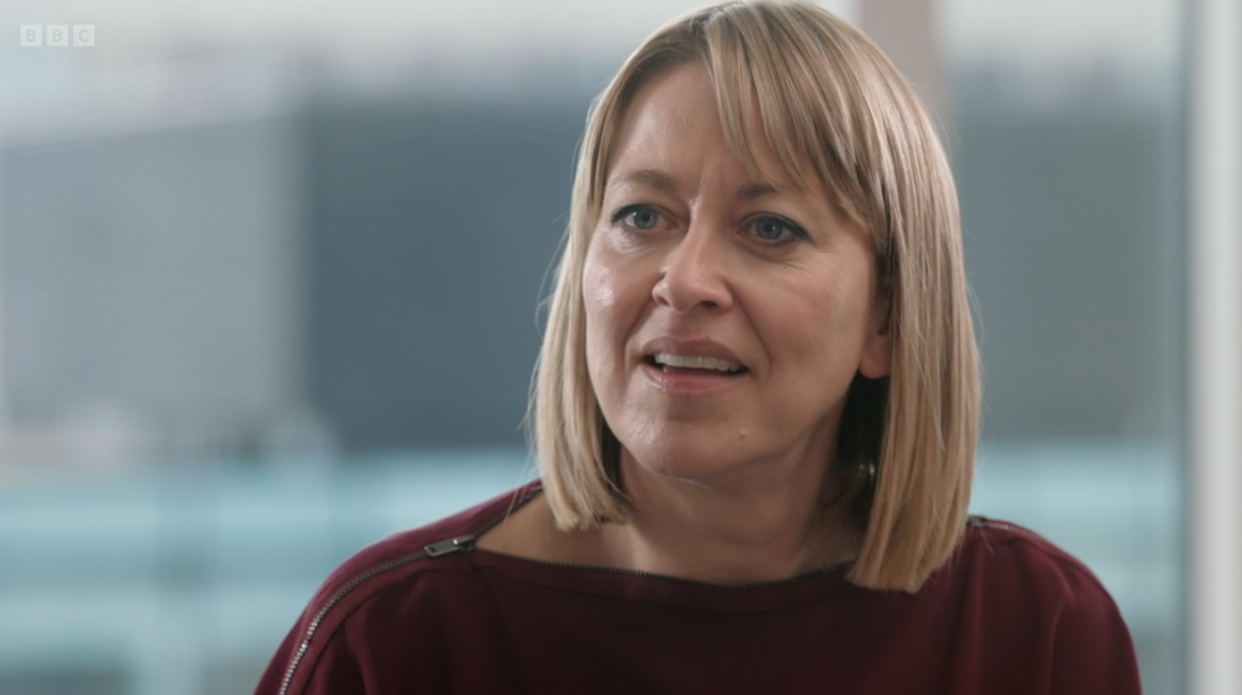 Nicola Walker during a scene as Hannah Defoe in BBC One programme The Split