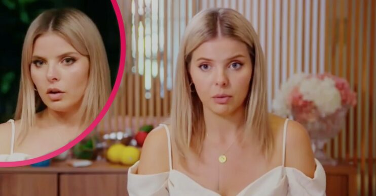 Olivia frowning on Married At First Sight Australia