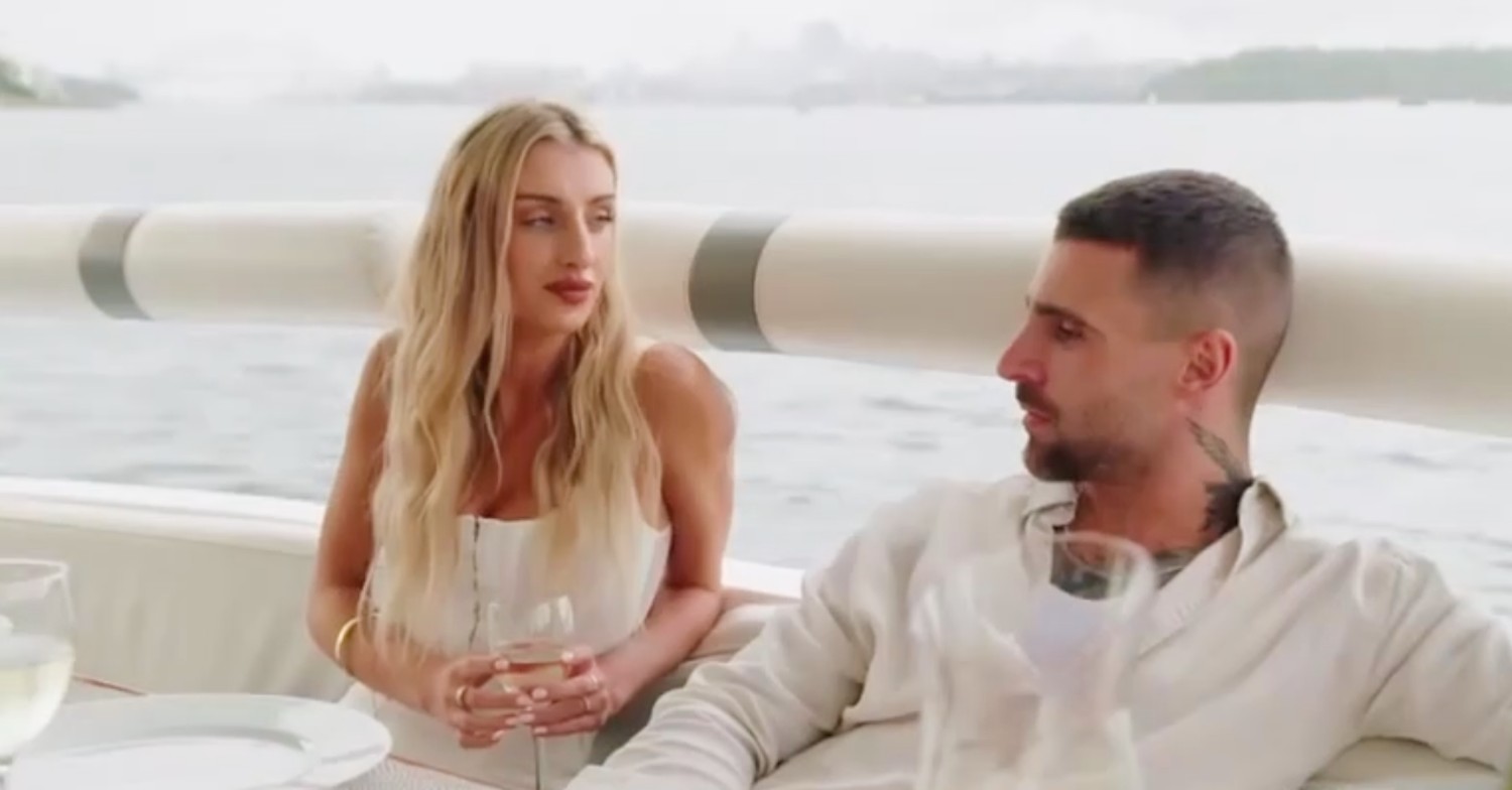 Tamara and Brent smiling on Married At First Sight Australia