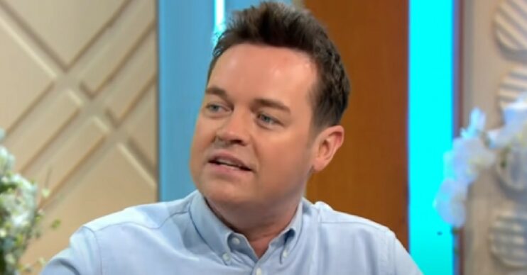 Stephen Mulhern in light blue shirt on Lorraine