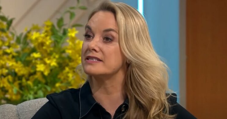 Tamzin Outhwaite speaking on Lorraine
