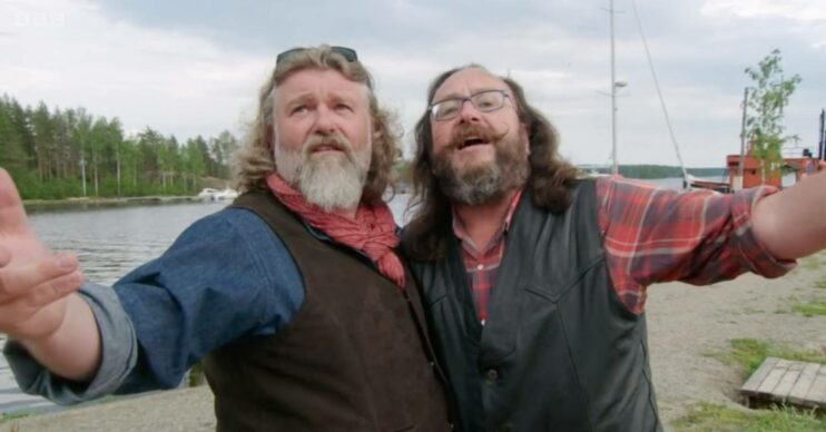 Si and Dave from Hairy Bikers hugging