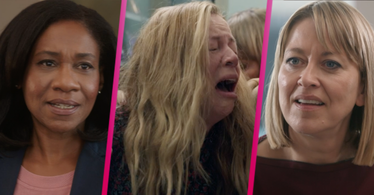 Three characters from The Split on episode one