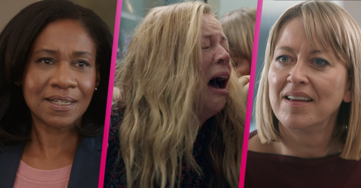 Three characters from The Split on episode one