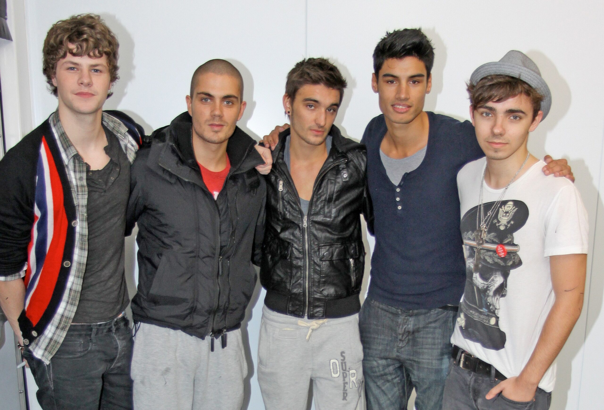 The Wanted stars Tom Parker, Nathan Sykes, Max George, Siva Kaneswaran, Jay McGuiness at event