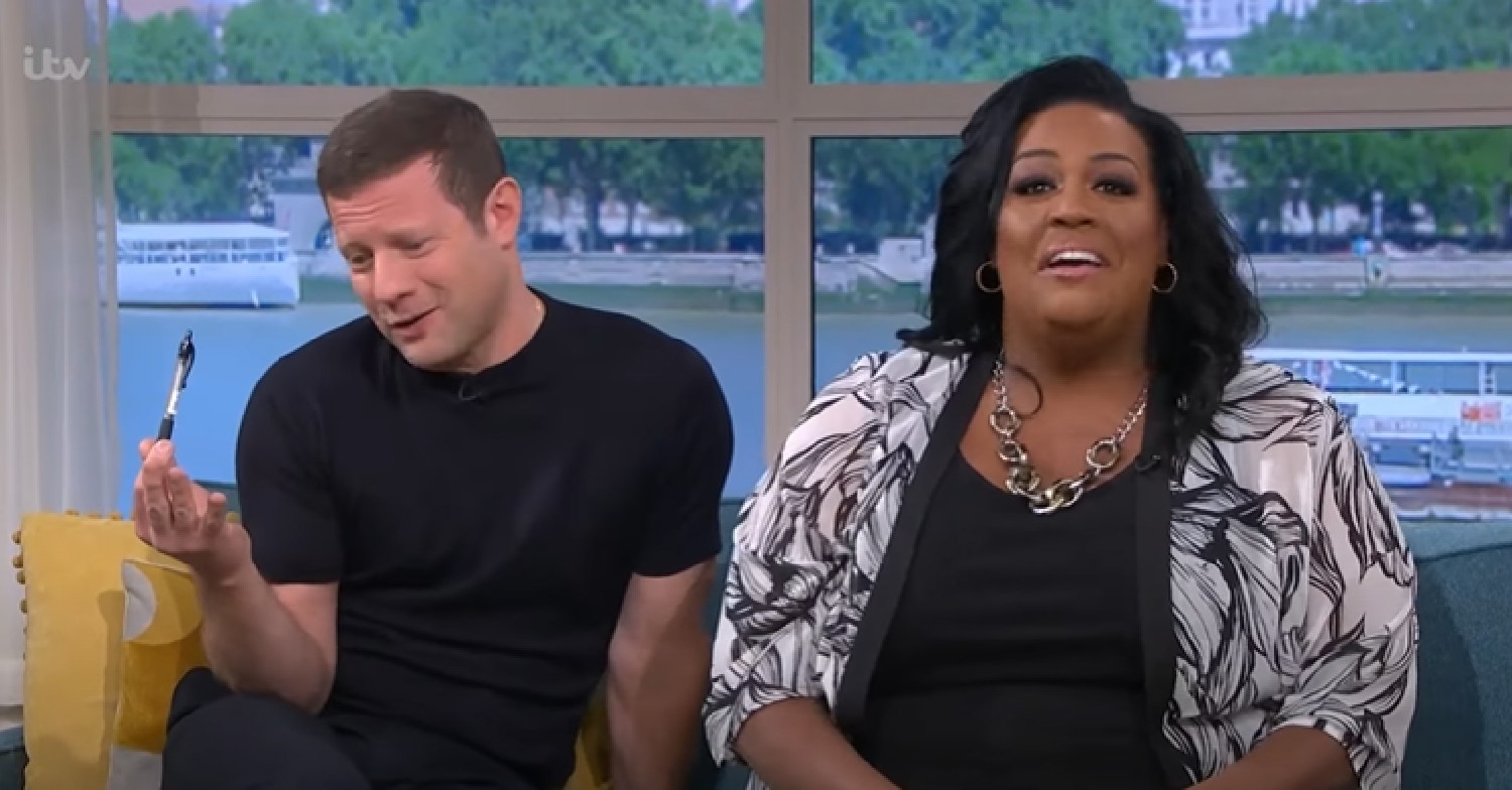 Presenters Dermot O'Leary and Alison Hammond laughing on This Morning today April 29, 2022