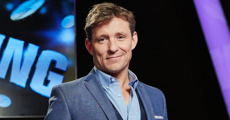 Ben Shephard poses in blue suit in Tipping Point promo shot