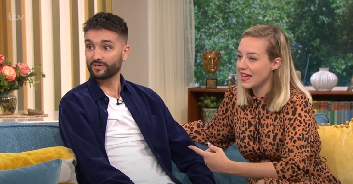 Tom Parker speaking on This Morning with his wife Kelsey