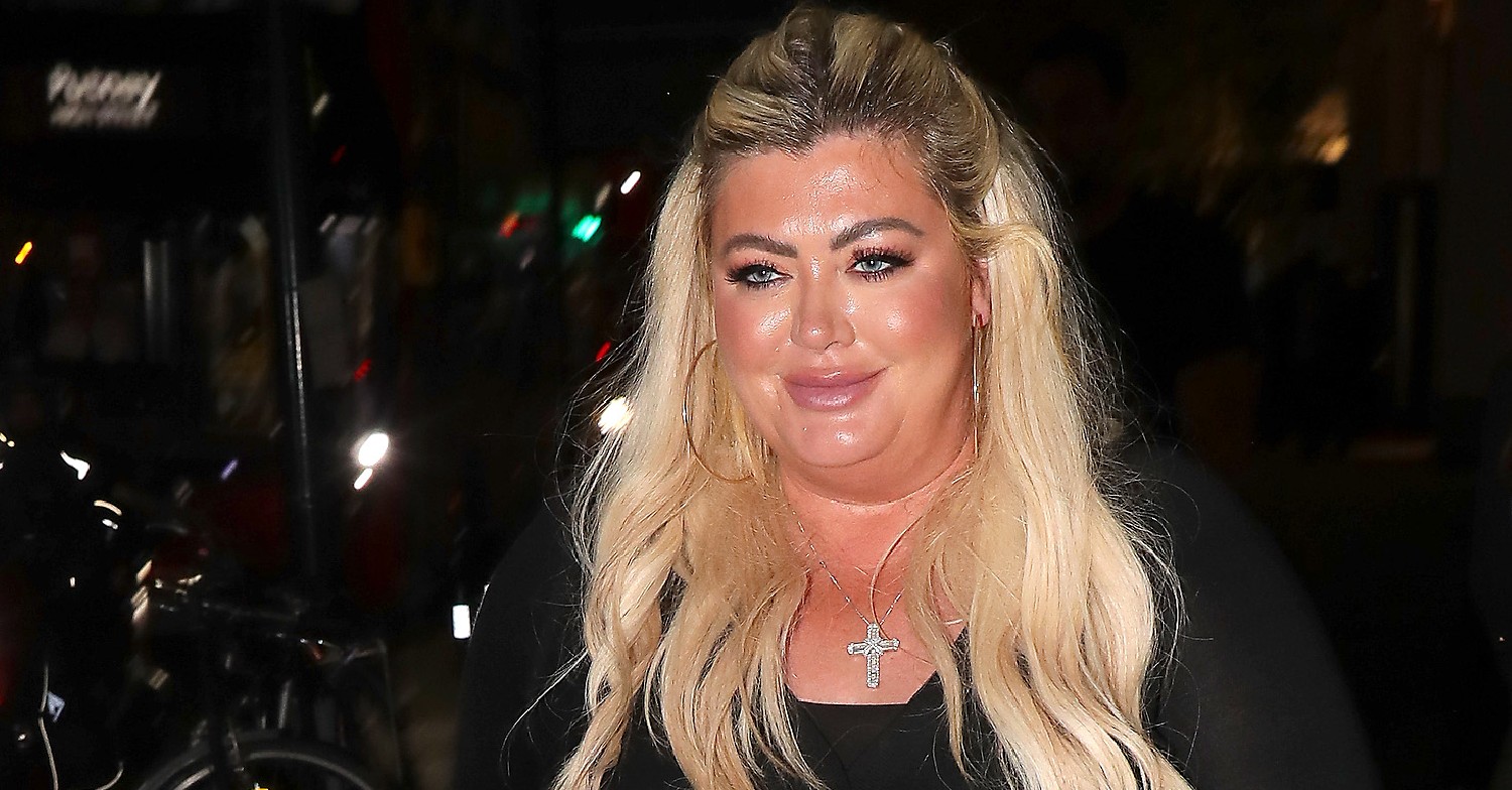 Gemma Collins smiling for cameras in black outfit