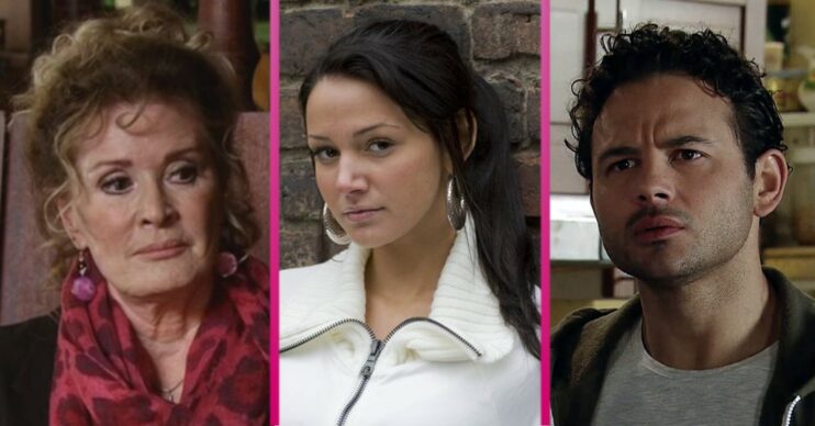 Coronation Street characters l - r Liz McDonald, Tina McIntyre, Jason Grimshaw