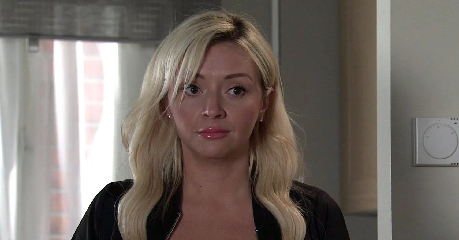 Nicky looks serious and she will return to Coronation Street after her exit (Credit: ITV)