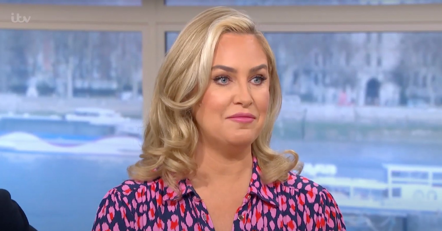 This Morning presenter Josie Gibson smiling in a pink dress