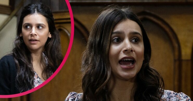 Meena literally holding court at her trial in Emmerdale