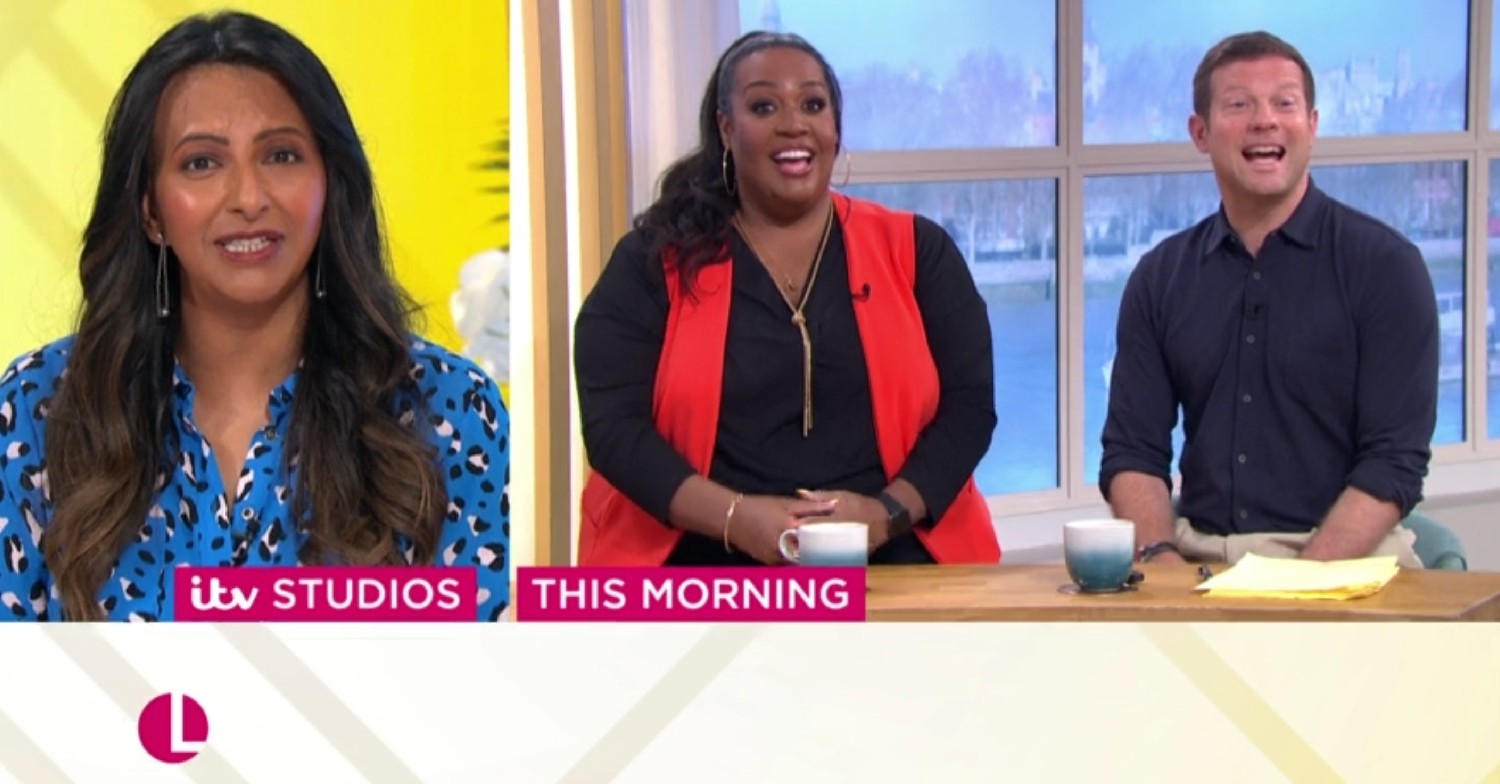 Ranvir Singh, Alison Hammond, Dermot O'Leary speaking via live link on This Morning