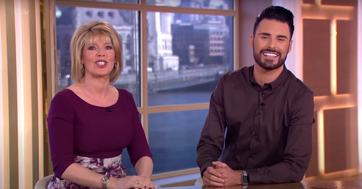 Rylan Clark and Ruth Langsford smiling on This Morning