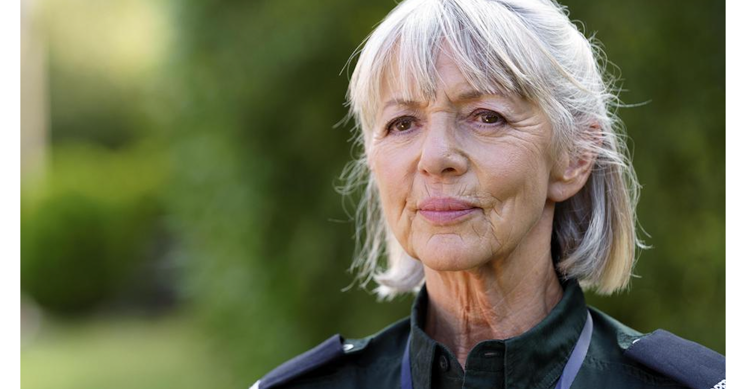 Trudie Goodwin smiling as Lesley Compulsion on Channel 5