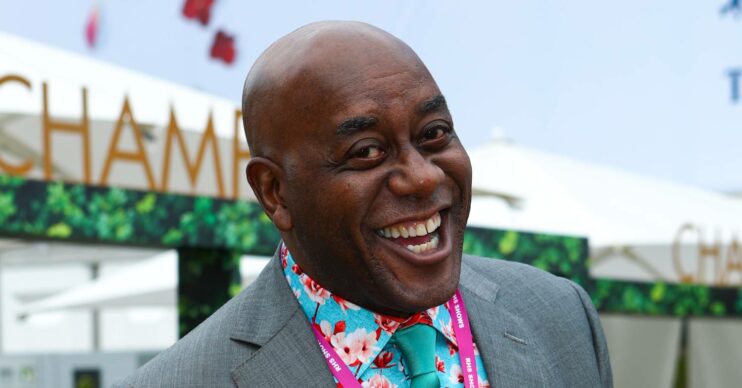 Ainsley Harriott beams for the cameras at the Chelsea Flower Show