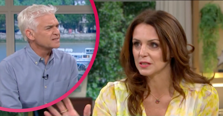 Phillip Schofield looking irate at Beverley Turner