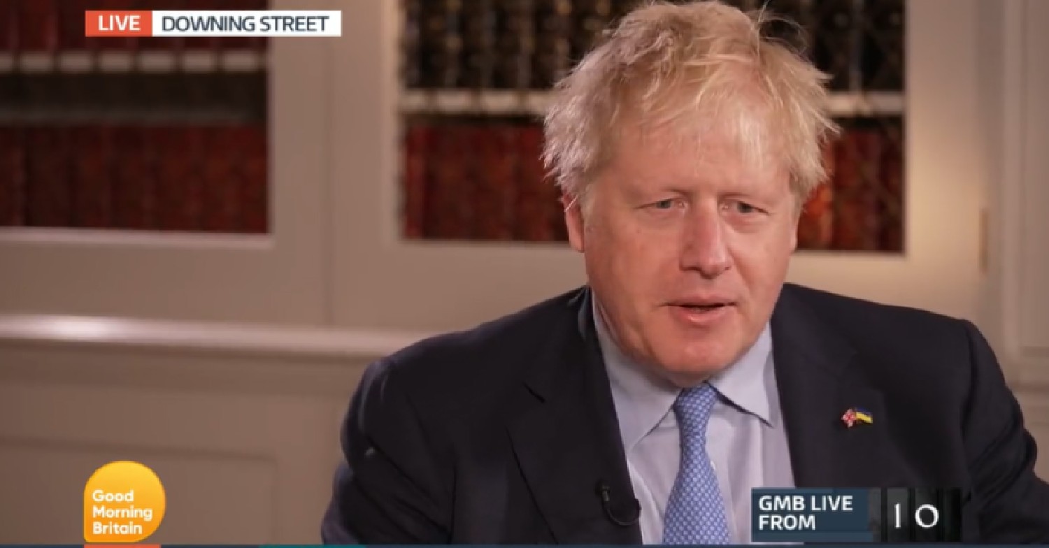 Boris Johnson during interview on GMB today May 3, 2022