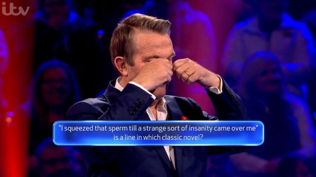 Beat the Chasers host Bradley Walsh rubs his eyes