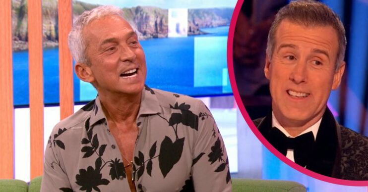 Bruno Tonioli talking on The One Show and Anton Du Beke smiling on Strictly panel