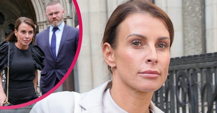 Coleen Rooney looking serious whilst at court with husband Wayne