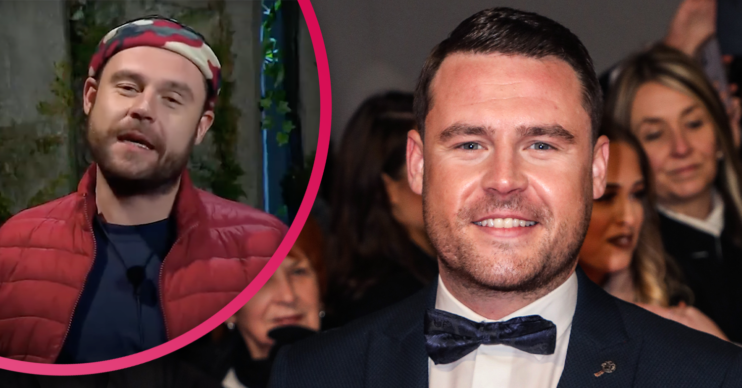 Danny Miller smiling and on I'm A Celeb