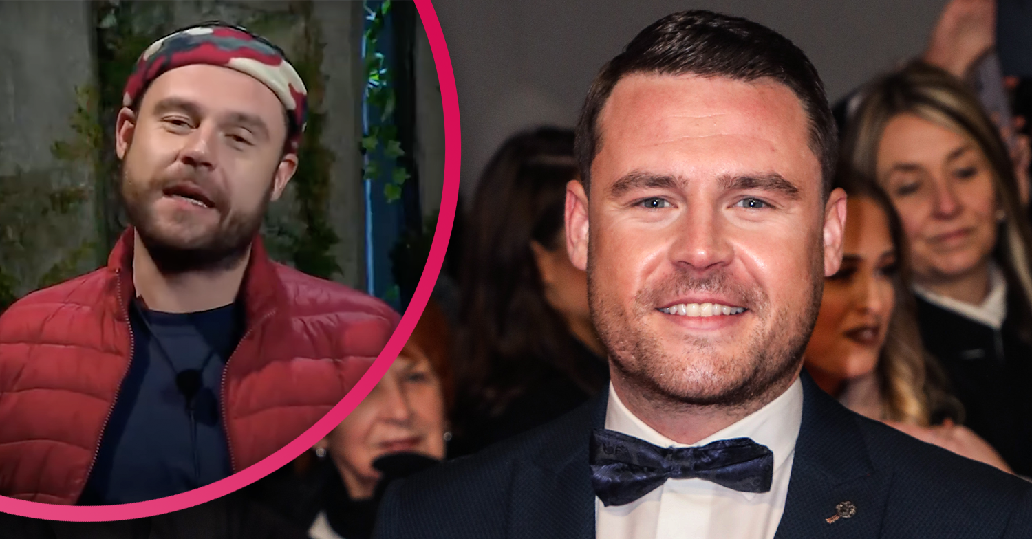 Danny Miller smiling and on I'm A Celeb