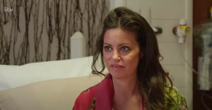 Deborah James sat in hospital room during interview on Lorraine