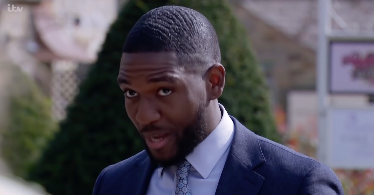 Emmerdale star Emile John looks questioningly as character Ethan Anderson 
